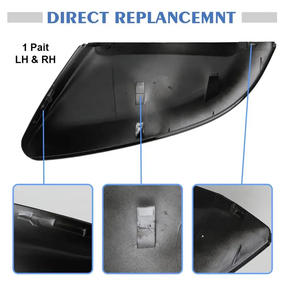Pair Glossy Black Side Mirror Cover Cap Housing Compatible with Honda Civic 20162019 2020 2021 Honda Insight 20192021, Direct Re