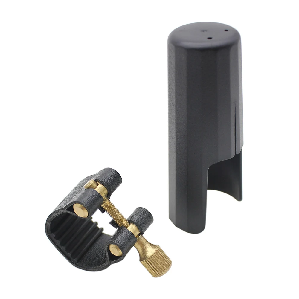Clarinet Mouthpiece Ligature Fastener with Plastic Cap Artificial Leather Durable Ligature for Clarinet Bakelite Mouthpiece