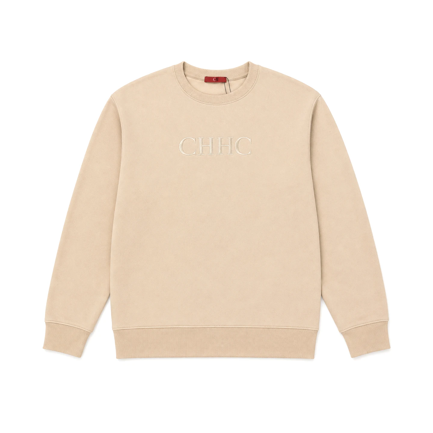 CH Women Crew Neck Long Sleeve Sweatshirt Front Letter Embroidered Logo Basic Casual Daily Wear Soft Fleece Pullover Top image 5