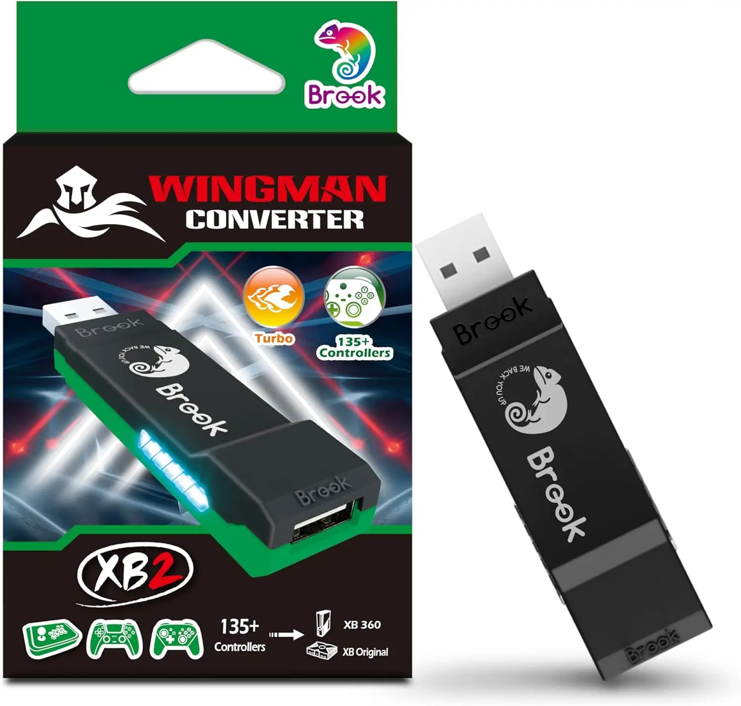 Conversor Brook Wingman XB2 para Xbox Original, Xbox 360 y PC: La Solución Definitiva para Controladores de PS5, PS4 y Switch Pro