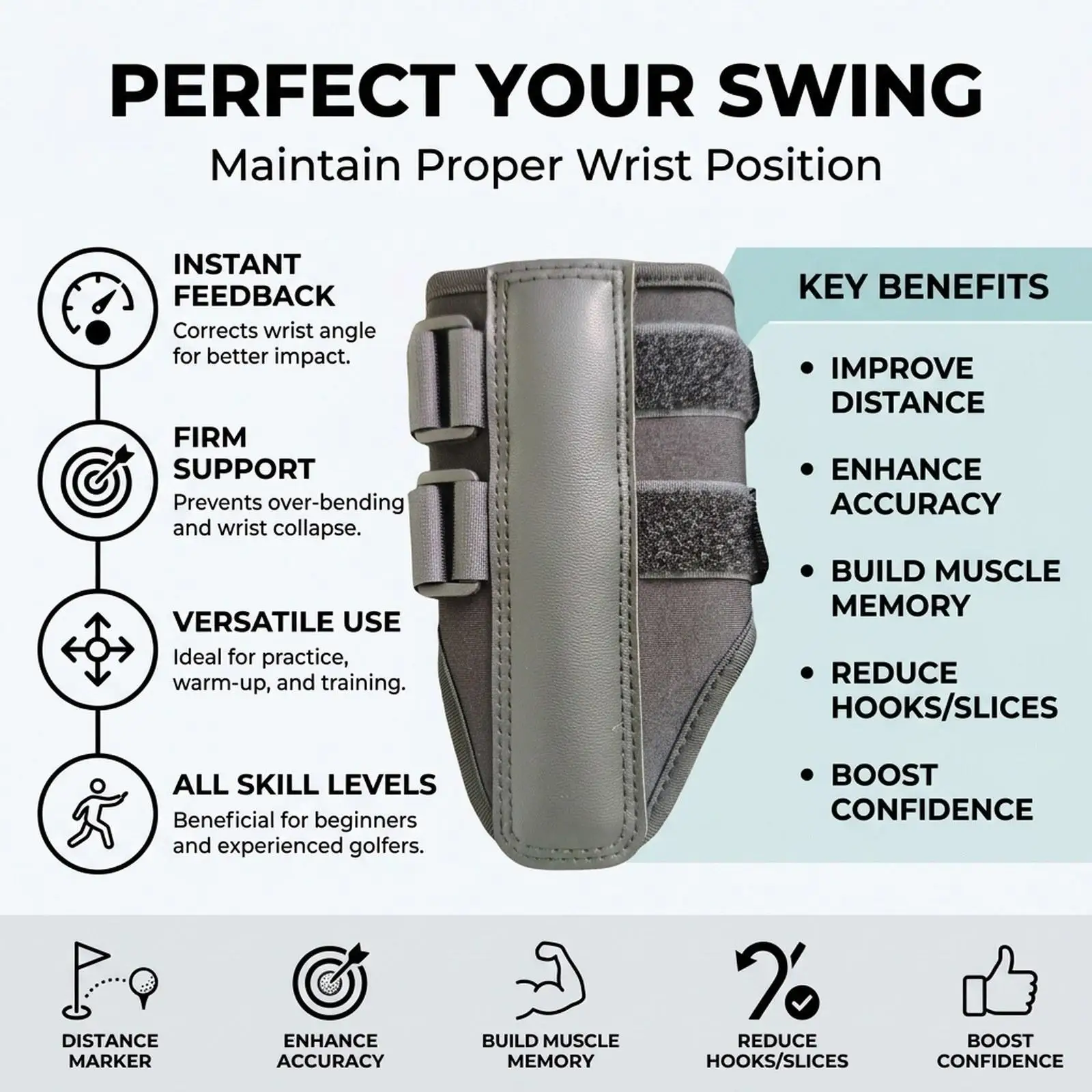 Golf Wrist Brace Posture Correction Effective Golf Swing Alignment Brace Corrects Wrist Angle Golf Training for Golfer Gift