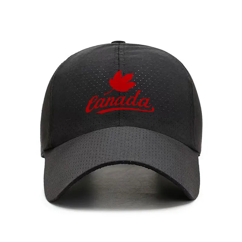 Canada Maple Leaf Quick Dry Baseball Cap Unisex Breathable Adjustable Outdoor Sports Hat