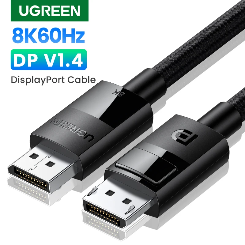 UGREEN Displayport Cable 8K DP1.4 4K144Hz Video Audio Cable for Xiaomi TV Box PC Laptop Monitor Video Game DP Cable Display Port