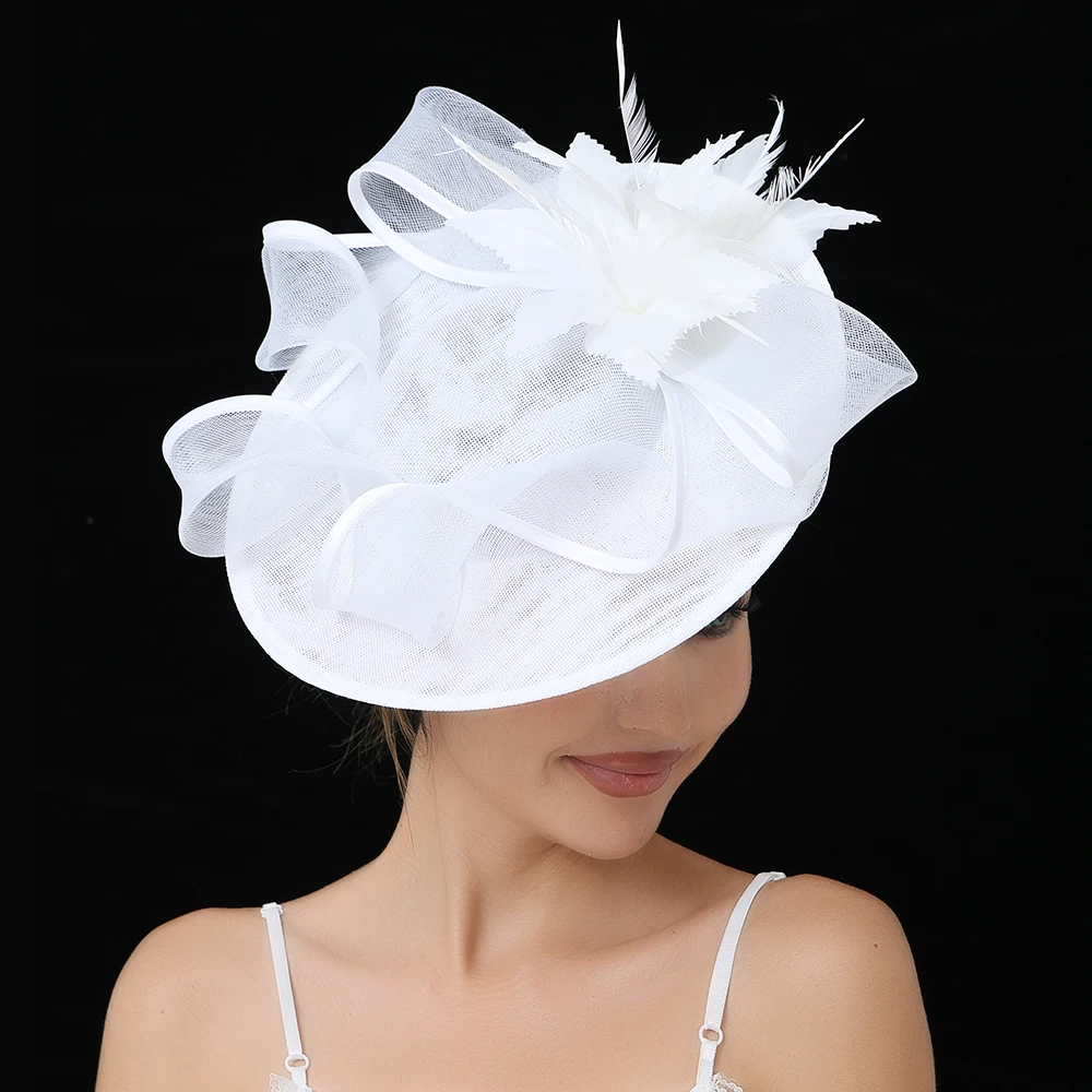 

Желтый большой модный шляпа-дерби для женщин, головные уборы, аксессуары для волос, головной убор для свадебной вечеринки, стильная повязка на голову