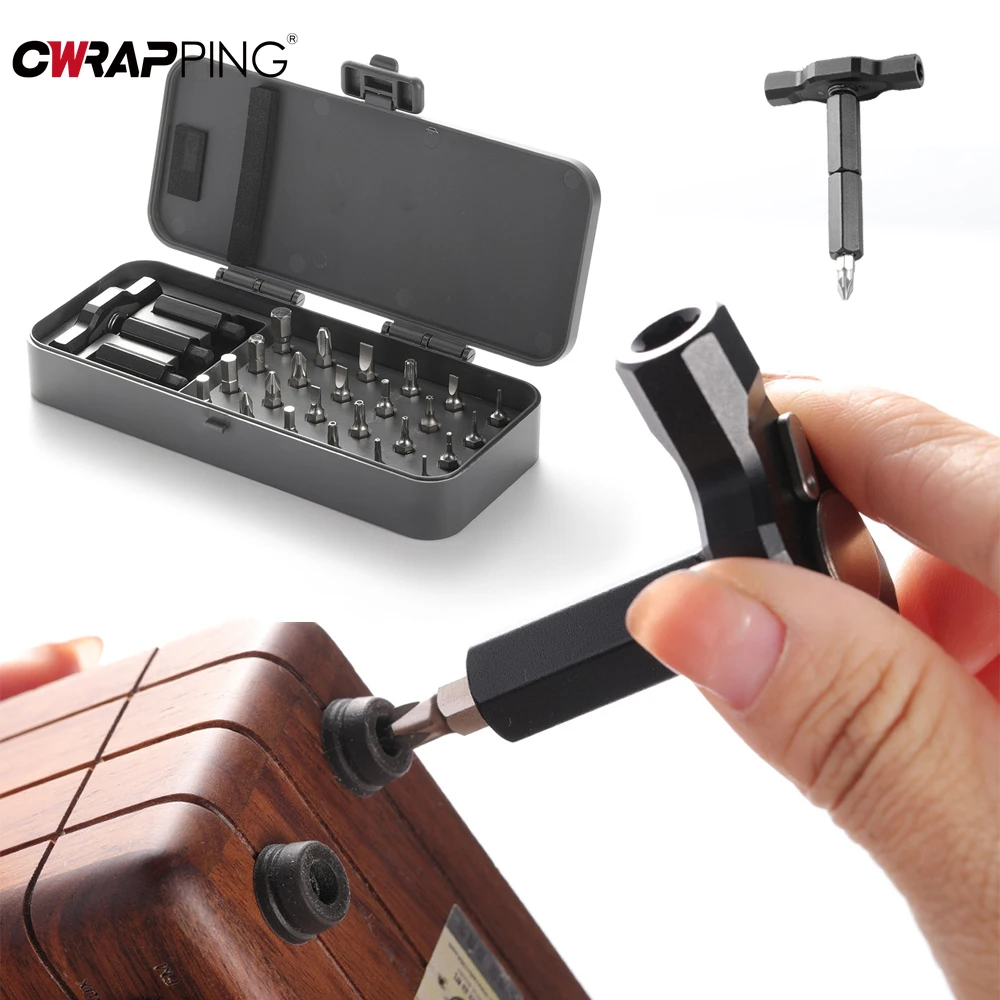 

Motorcycle Multifunctional Ratchet Screwdriver 24-in-1 Set of Bicycle Manual Disassembly Repair Head Automobile Tire Repair Tool