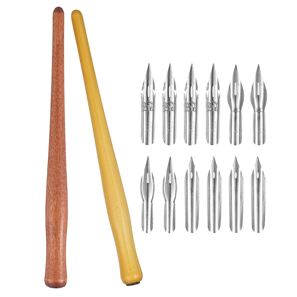 Solid Wood Dip Pen Painting Calligraphy Signature Unique Multi-function Stainless Steel Elegant Convenient Portable