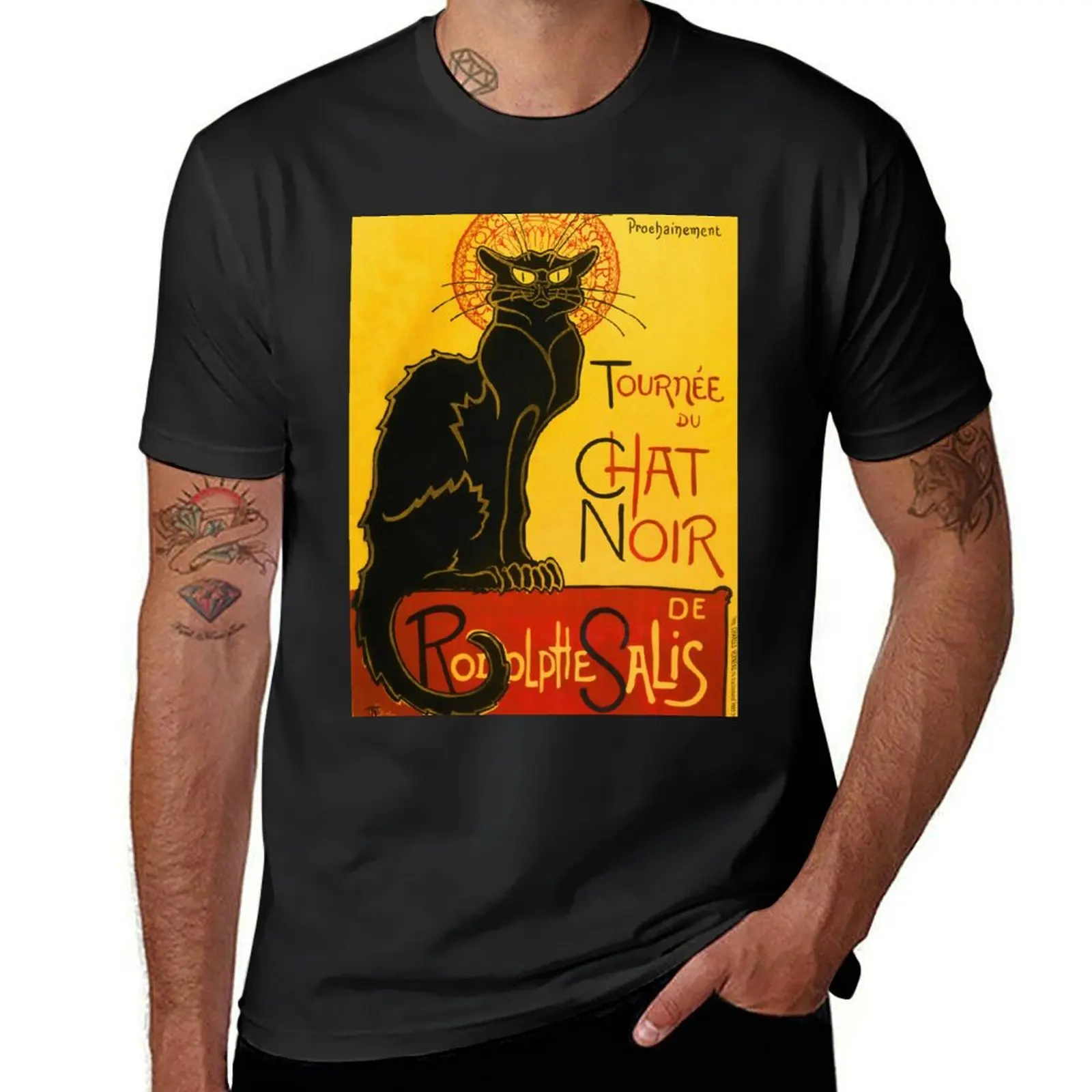 Le Chat Noir The Black Cat Art Nouveau Vintage T-Shirt shirts graphic tees aesthetic clothes black t-shirts for men