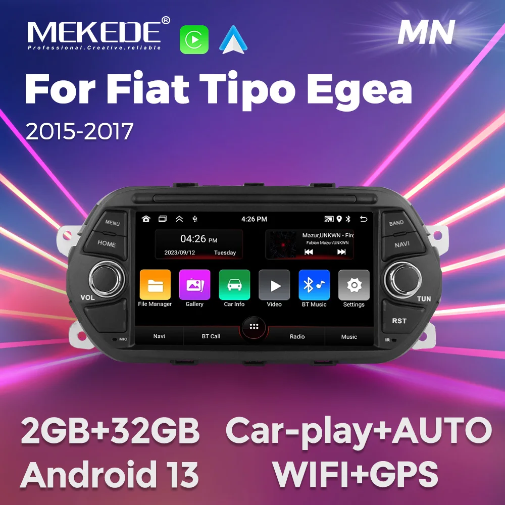 

MEKEDE Android 13 7 Inch 2 Din Car Radio For Fiat Tipo Egea 2015-2017 Multimedia Stereo IPS Screen Support WIFI GPS Carplay Auto