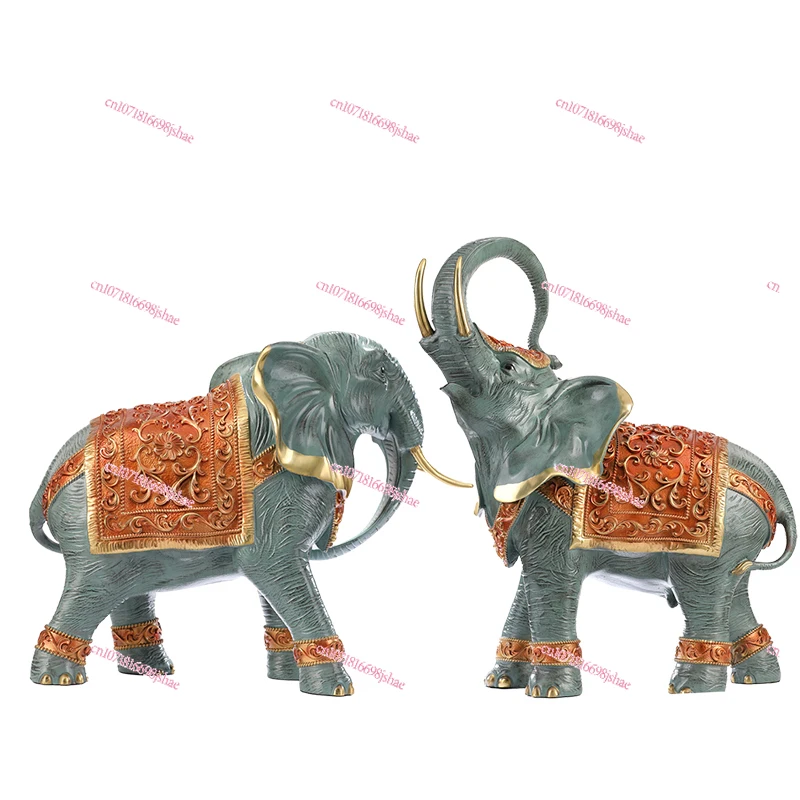 Oil Master All-copper Elephant Ornaments, Rich and Auspicious Home Desktop Ornaments, Wine Cabinets, Living Room Gifts