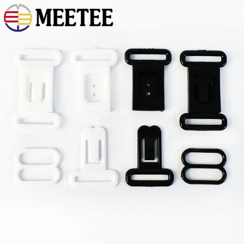 Meetee 50/100Sets 12.5mm Adjustable Hooks Buckles For Bra Plastic Decoration Bow Tie Clasps DIY Underwear Women\'s Accessories