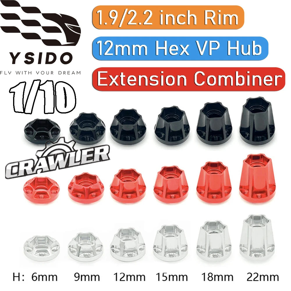 6/9/12/15/18/22 mm Felge 1,9/2,2 Zoll Hex VP Nabe Verlängerung Combiner für 1:10 Axial SCX10 Traxxas TRX4 Tamiya CC01 D90 RC Auto