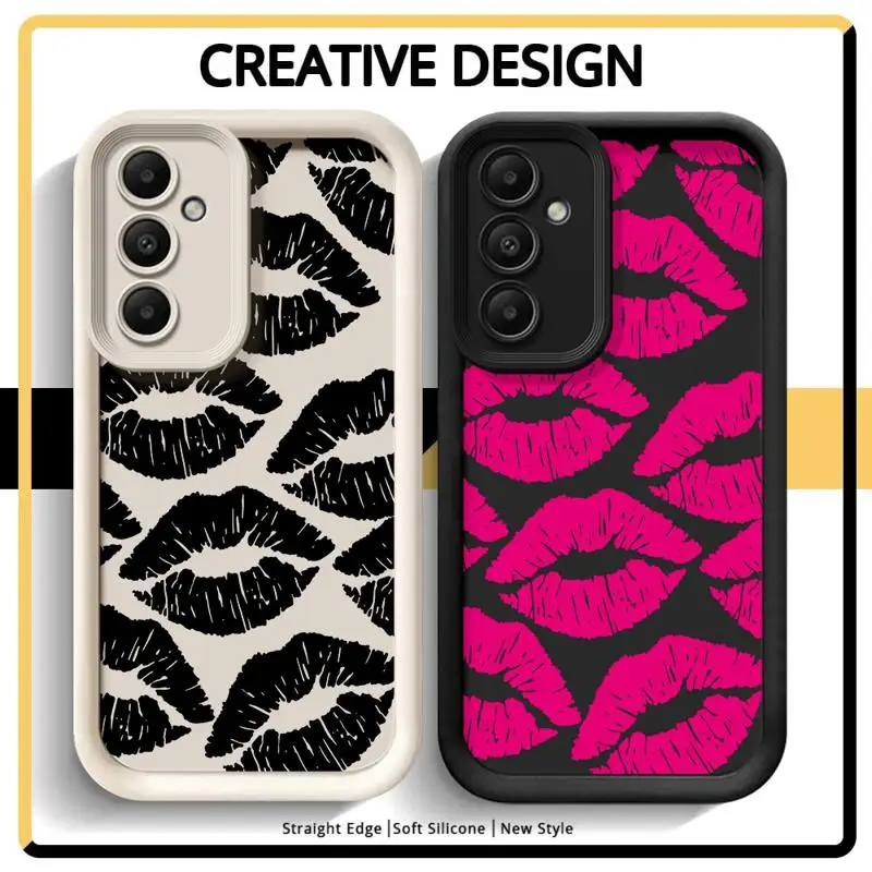 Red Sexy Lips Kiss Phone Case for Samsung Galaxy A15 A35 A32 A53 A24 A73 A14 A52 A11 A33 A54 A25 A22 A23 Soft Cover