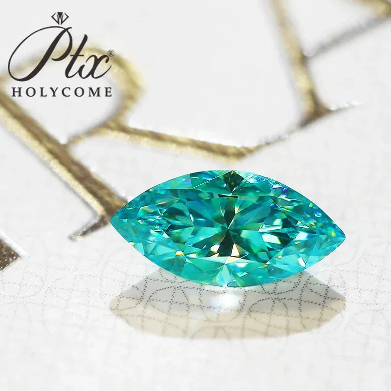 On Sale Marquise Shape 100% Moissanite Brilliant Cut Aqua Blue VVS1 Gemstones Diamond Tester Positive Factory Wholesale Price