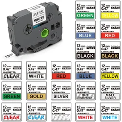 6/9/12mm 231 TZ-White-Label Tape 221 211 Laminated Tape 631 431 531 Labeling Ribbon Compatible for Brother PT-H110 Label Maker