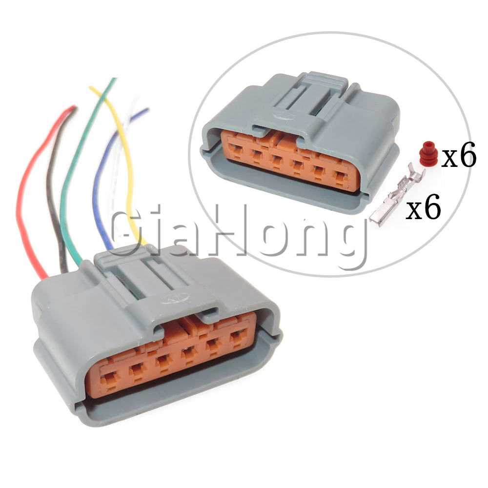 1 Set 6 Way Starter Cable Socket 6195-0035 For Nissan Automotive Accelerator Pedal Waterproof Plug Car Sealed Ignition Connector