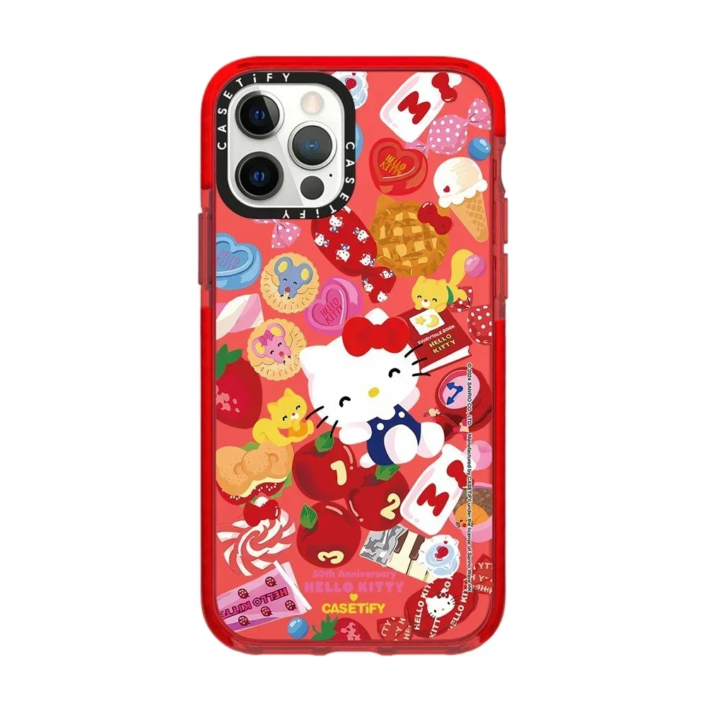 Sanrio Cute Cartoon Hello Kitty Candy Stickers Phone Case All-Inclusive Soft Protection Case for iPhone 11 12 13 14 15 ProMax XR