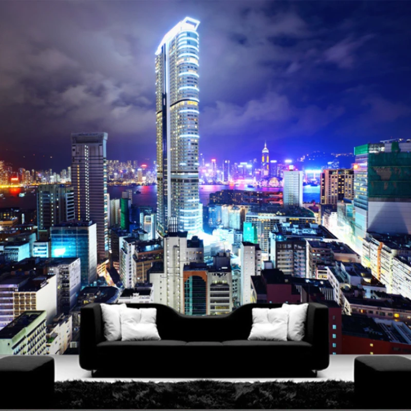 Modern City Night Scene Photo Wallpapers for Living Room Bedroom Sofa Background Walls 3D Personality Wall Papers Home Decor