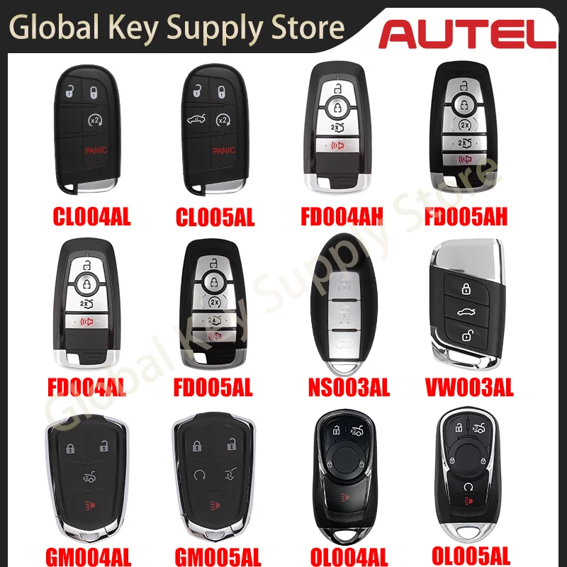 Autel Ikey VW003AL CL004AL CL005AL FD004AH FD004AL FD005AH FD005AL GM004AL GM005AL NS003AL OL004AL OL005AL