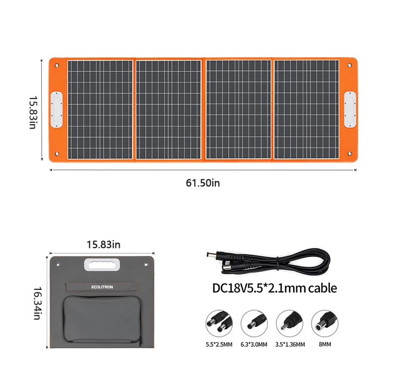 100W Easy To Carry Power Charger Cell OEM Support Foldable USB Portable Sunpower Panel Outdoor Charging Solar Panel For Phone