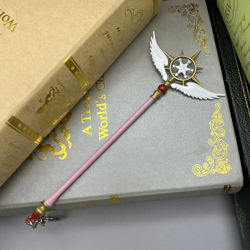 

17cm Cardcaptor Sakura Dream Wand Sakura Kinomoto Anime Replica Metal Weapon Model Collectible Decoration Keychain Girl Boy Toys