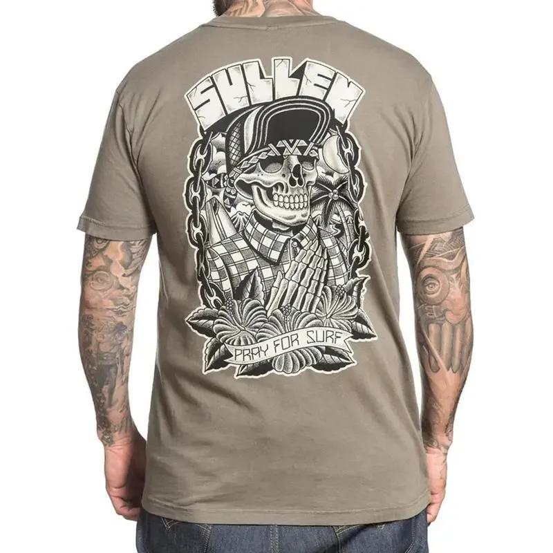 SULLEN CLOTHING Pray for Surf Choloha Capsule T Shirt Olive S NEW