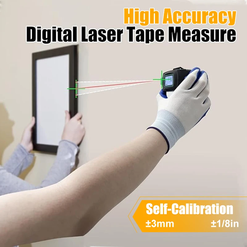 3-in-1 Laser Tape Measure 50M Meters Infrared Laser Distance Measuring Smart Energy Ruler High Precision Measuring Instrument