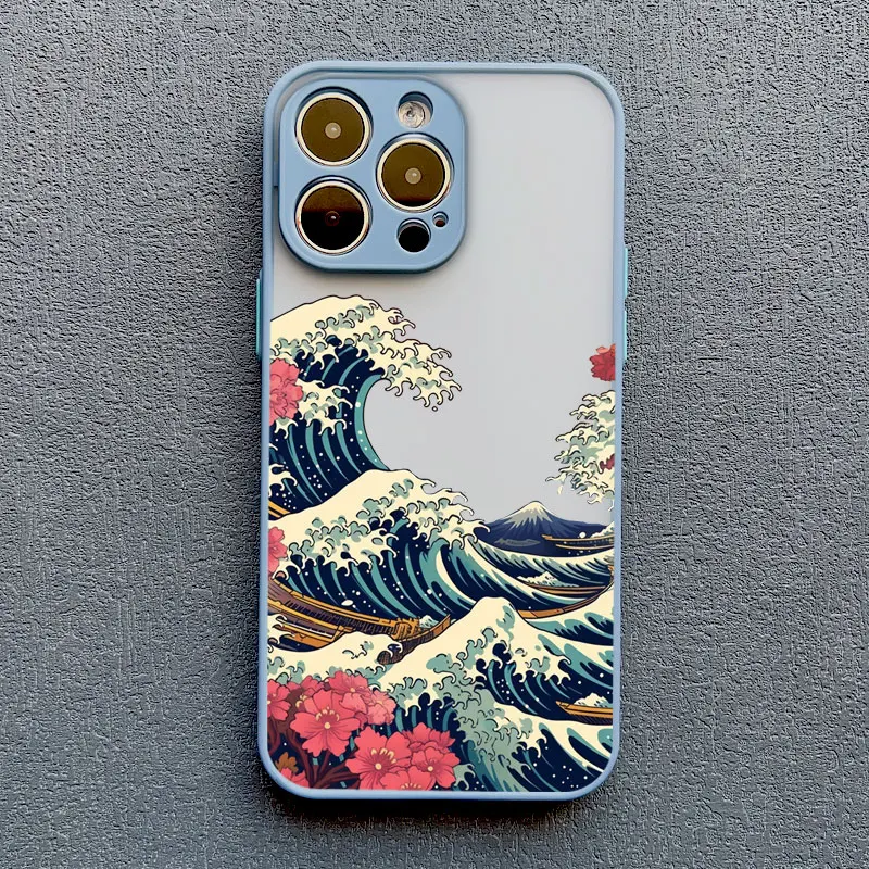 Japanische Mount Fuji Landschafts-Wellen-Handyhülle für iPhone 17 16 14 13 12 11 15 Pro Max Mini XR XS X 16 15 14 Plus Rückseite – Detail 9