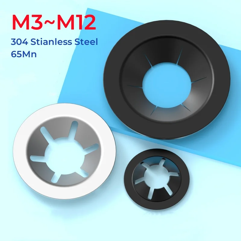 304 Stainless Steel 65mn External Circlip Self-locking Retaining Clip M3~m12 Push On Shaft Bearing Outside Snap Ring Washer