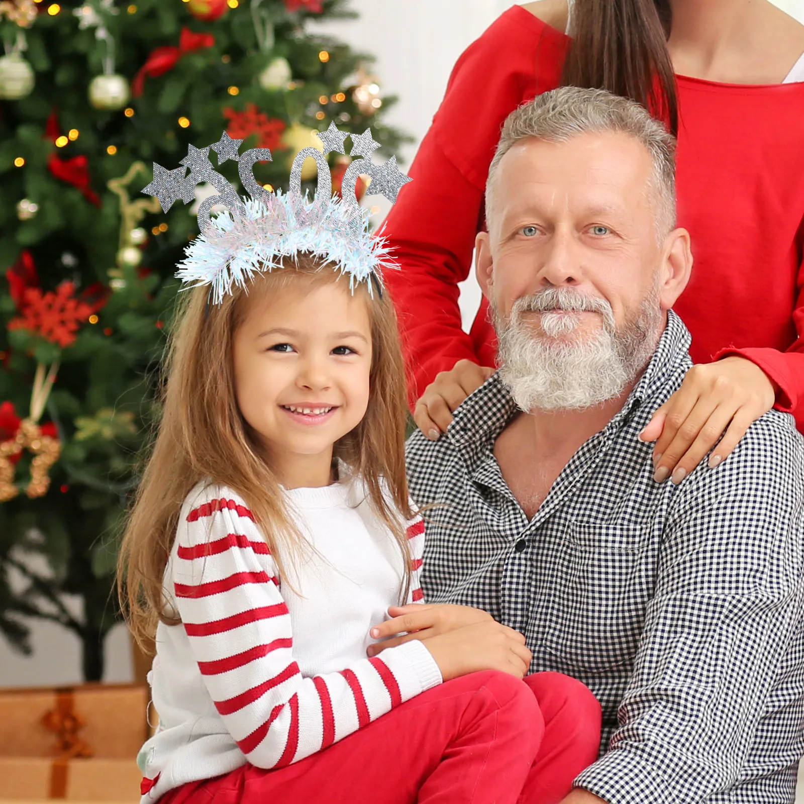 2 pezzi 2026 stella fascia glitter festa cerchio per capelli capodanno accessori per bambini adulti vacanza fascia stella accessori per capelli