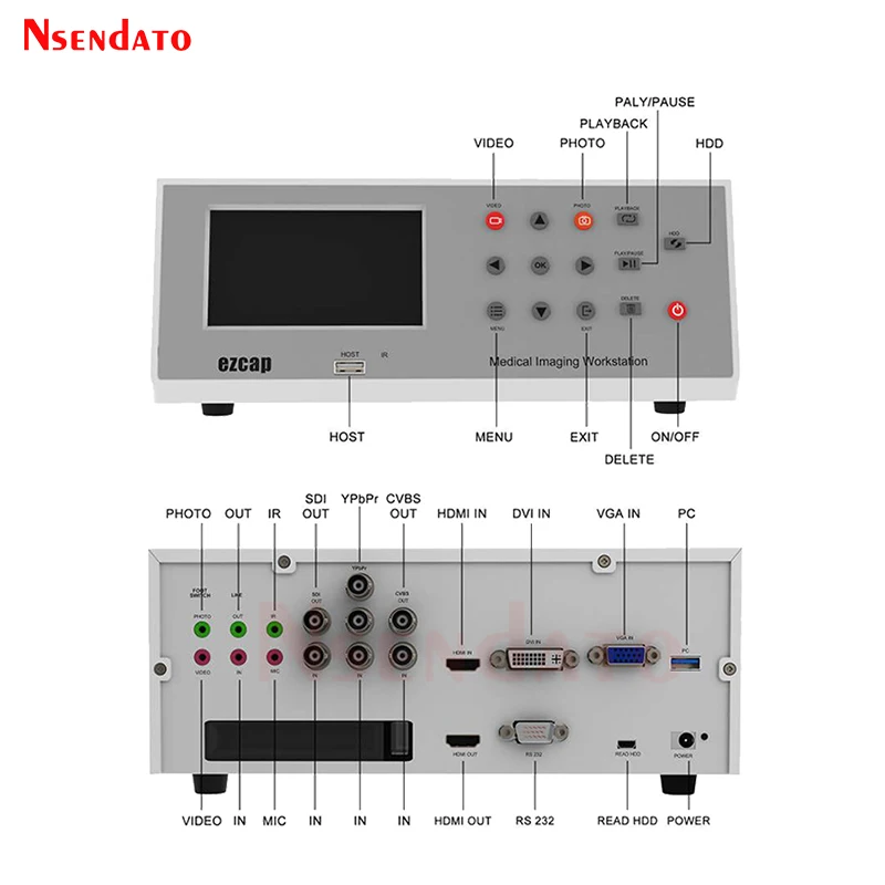 Ezcap292 شاشة TFT 4.3 بوصة محطة عمل التصوير الطبي HDMI مسجل التقاط الفيديو الطب عن بعد تعليم الجراحية للبث المباشر