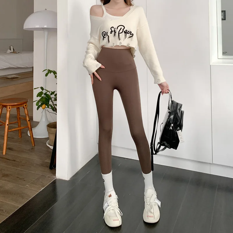 Otoño Invierno Casual mujer Leggings ropa interior térmica cintura polar pantalones cálidos ajustados para mujer pantalones de Cachemira 2025