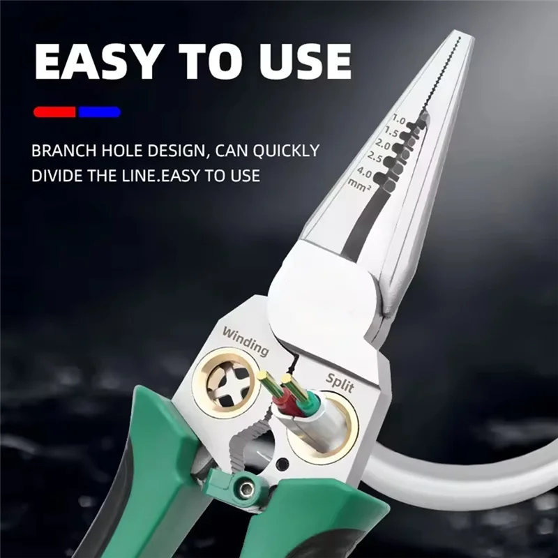 

【Hot Selling】Stainless Steel Wire Strippers Multi-Function Needle Nose Pliers Non-Slip Multifunctional Wire Stripper