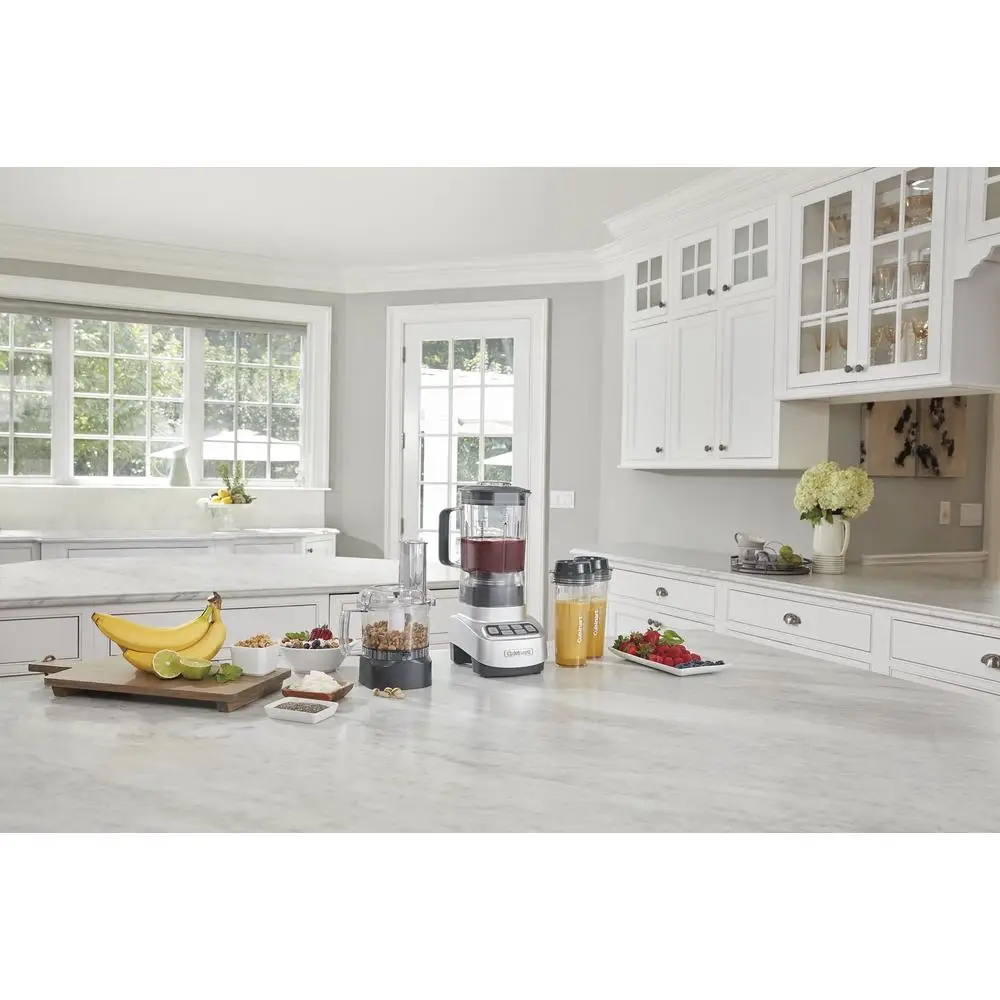 Mélangeur Ultra Trio 735W, robot culinaire avec tasses de voyage, hachoir à glace pour Smoothie, appareil de cuisine 3 en 1, Base en acier inoxydable LED