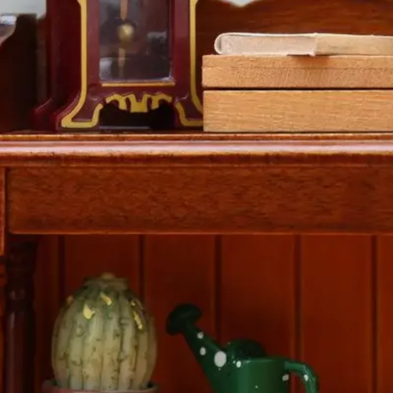Tocador en miniatura para casa de muñecas, muebles de mesa de escritorio, modelo de decoración para el hogar, accesorios para casa de muñecas, 1:12