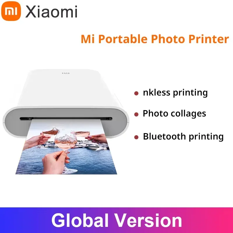 Global Version Original Xiaomi Mini Photo Printer ZINK Inkless Technology Multifuncion AR Video Printing Bluetooth 5.0 Portable