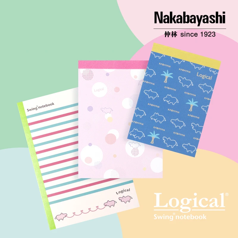 Japan Nakabayashi Hippopotamus Island Series Notebook A6/A7 Horizontal Notebook, Tearable Memo Book