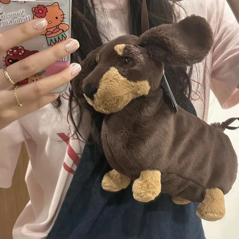 2023 New Plush Doll Cute Simulation Dog Doll Crossbody Bag Single Shoulder Bag Doll Bag Surprise Birthday Gift For Friends