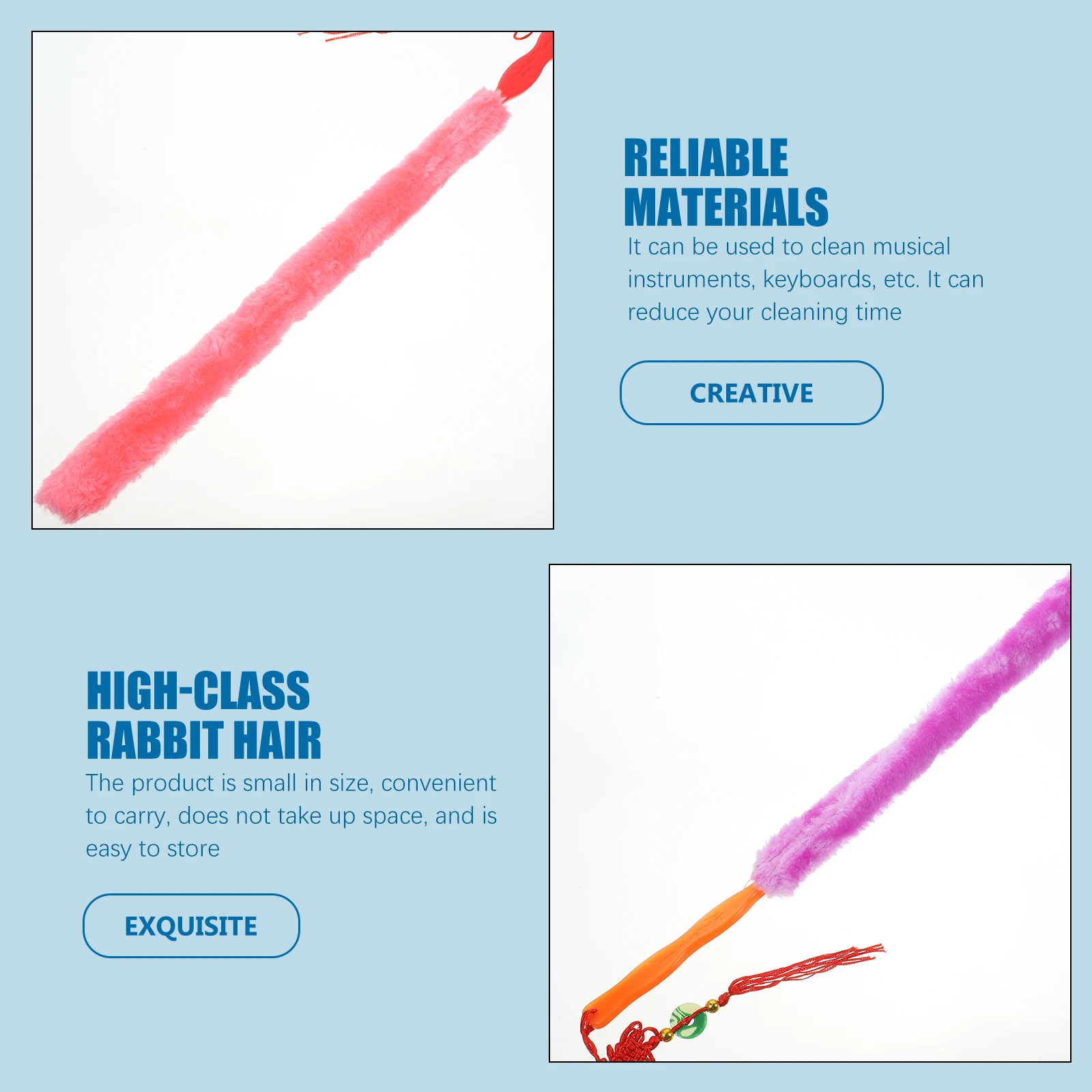 

Guzheng Cleaning Brush Instrument Dust Removal Guqin Accessory Long Vase Brush Rabbit Hair Durable Storage R om Color