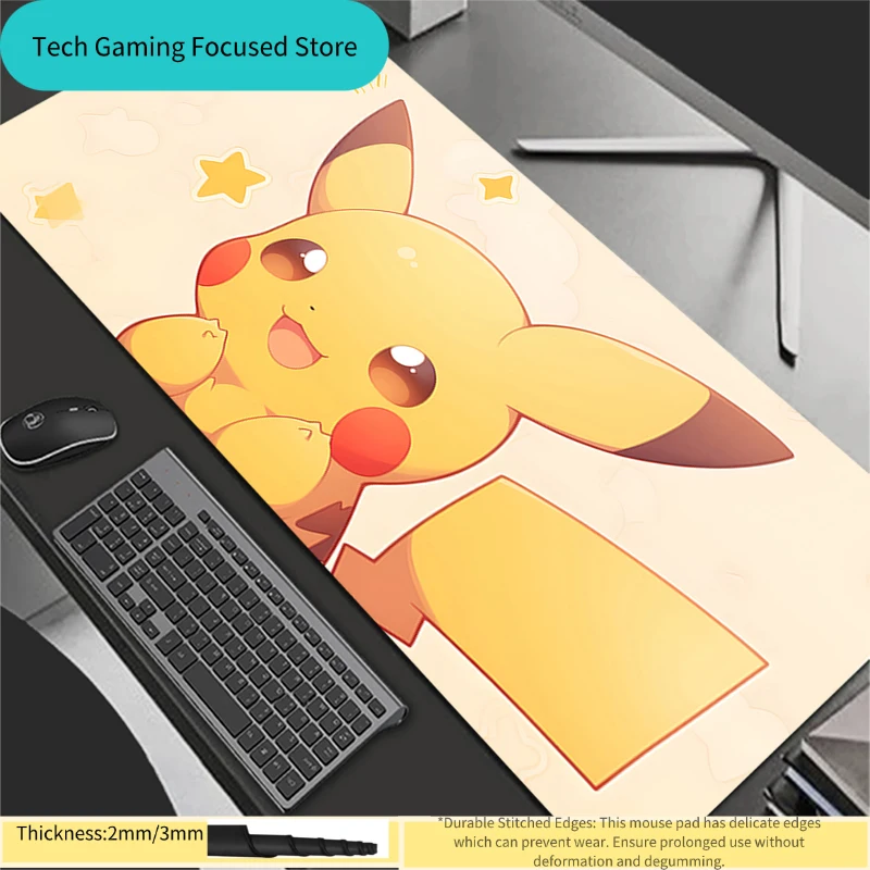 

Mouse Pad Large PC Computer Gamer Kawaii Gaming Accessories P-Pokemons P-Pikachus Mousepad Keyboard Desk Mat Carpet Table