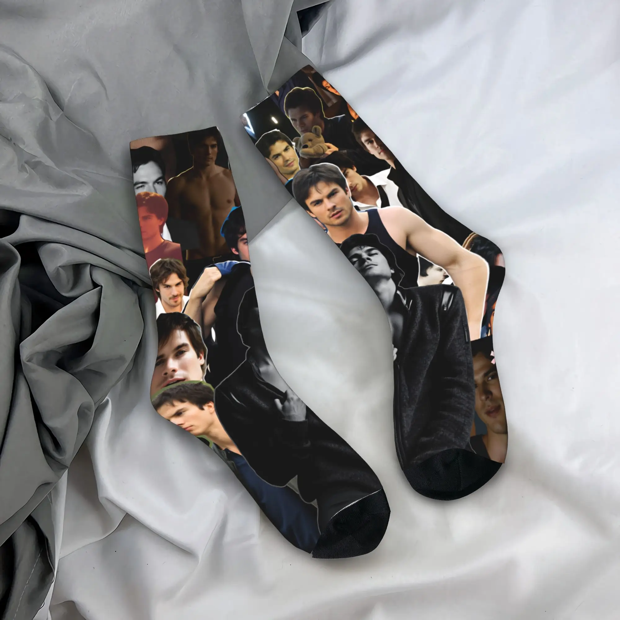 

Носки Damon Salvatore, осенние модные носки для женщин и мужчин, мягкие дышащие носки с принтом, спортивные нескользящие носки для бега