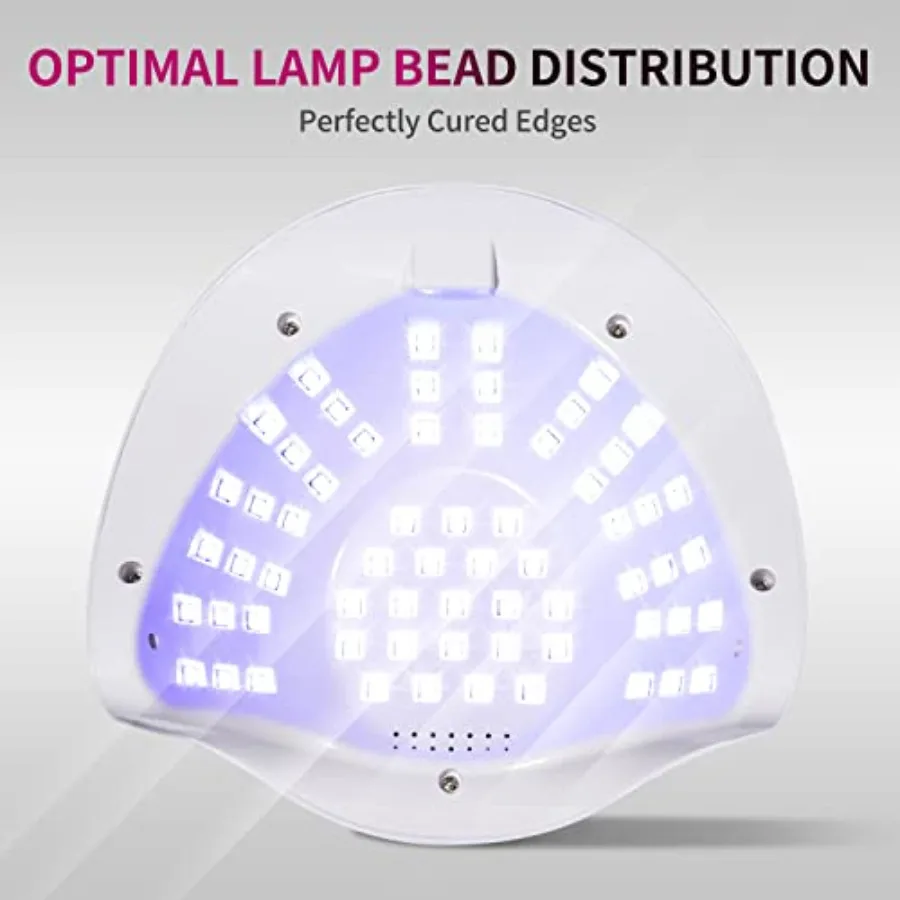 Lámpara UV para uñas de secado rápido, potente y eficiente lámpara LED para uñas con 4 ajustes de sincronización, Sensor automático infrarrojo, luz UV profesional