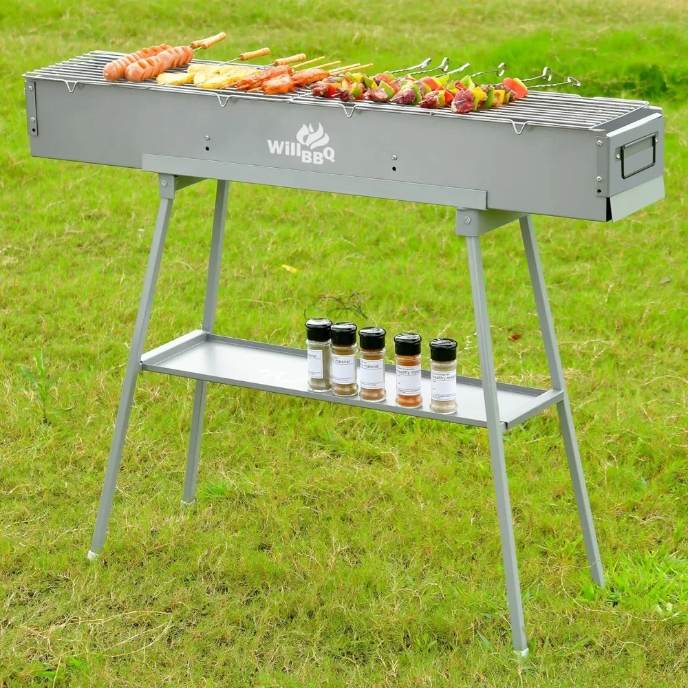 Commercial Quality Portable Charcoal Grills Multiple Size Hibachi BBQ Lamb Skewer Folded Camping Barbecue Grill