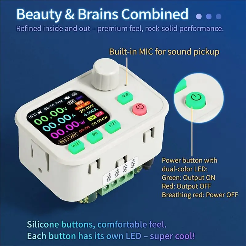 B08B-XY-SK200W 40V 9A 200W DC Buck Boost Converter Digital Control Power Supply Wifi Bluetooth MPPT IPS Screen