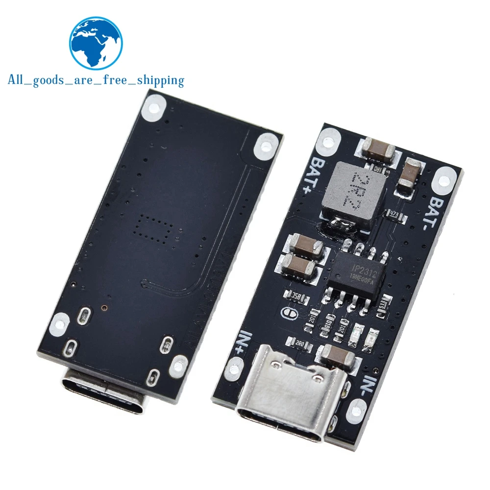 Type-C USB Input High Current 3A Polymer Ternary Lithium Battery Quick Fast Charging Board IP2312 CC/CV Mode 5V To 4.2V QC3.0