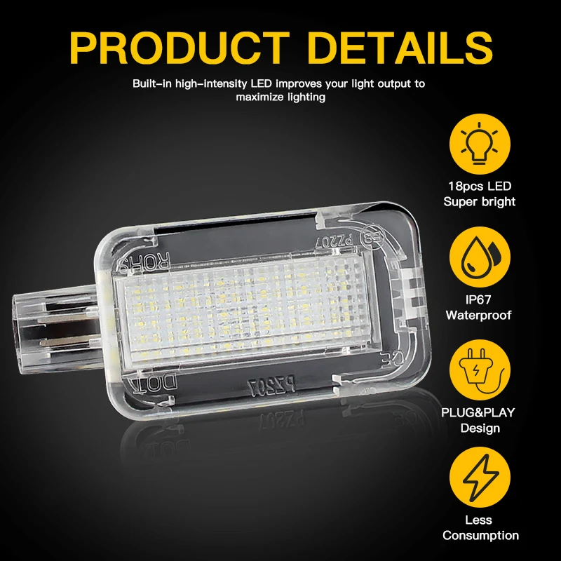 1PC Super Bright CAN-bus Error Free Xenon White 18-SMD LED Trunk Cargo Area Light For Honda Accord Civic Acura ILX RSX TL etc