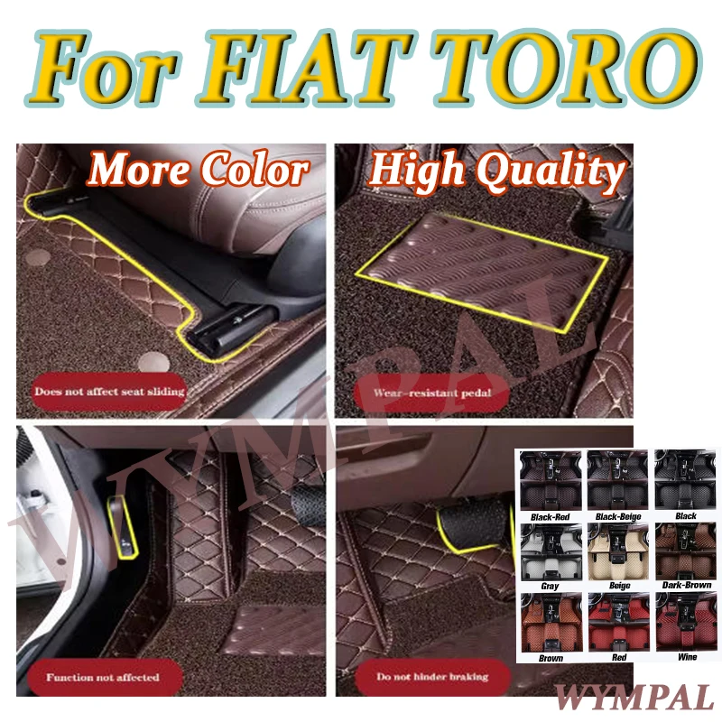 

Luxury Custom Fit Car Floor Mats For FIAT TORO 2018 2019 2020 2021 2022 Automotive Leather Men Women Full Coverage Interior Mats