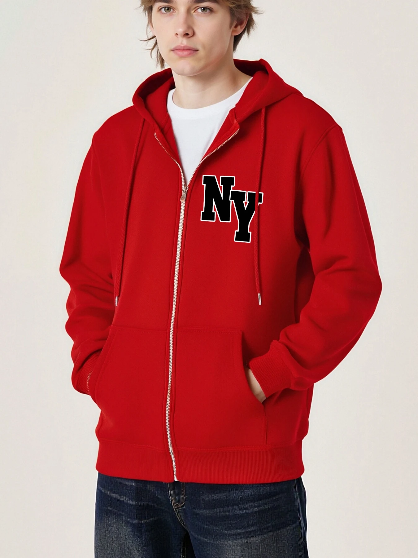 

Realizing Dreams In New York Куртки на молнии с принтом Мужские модные толстовки Мягкий флисовый свитшот Унисекс Повседневная одежда с карманами