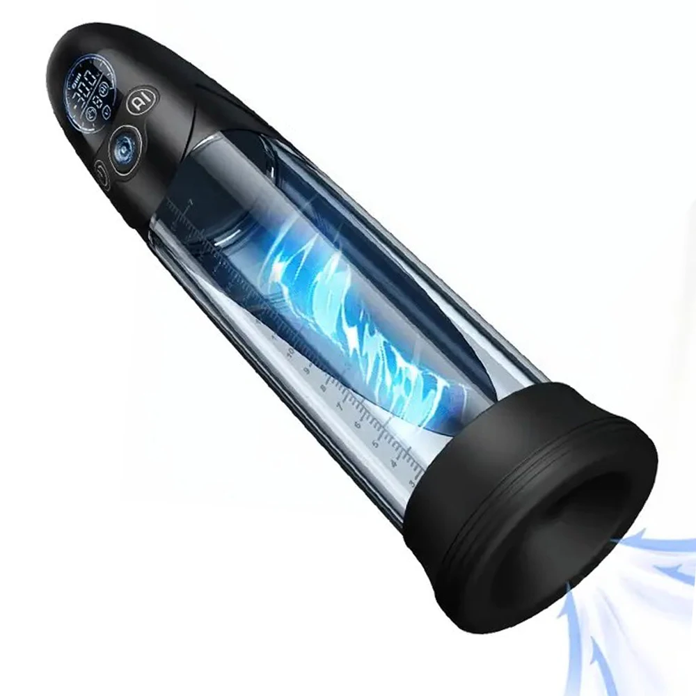 Electric Vacuum Pump for Men TPE Sleeve Smart Dual Mode Suction LCD 9 Modes Memory IPX7 USB Rechargeable Quiet Wellness Device
