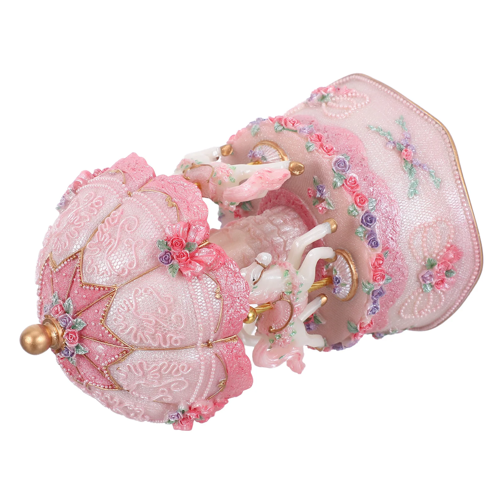 

Vintage Carousel Music Box Rotating 3-Horse Musical Decor With Color Changing Led Lights For Christmas Birthday Party Home