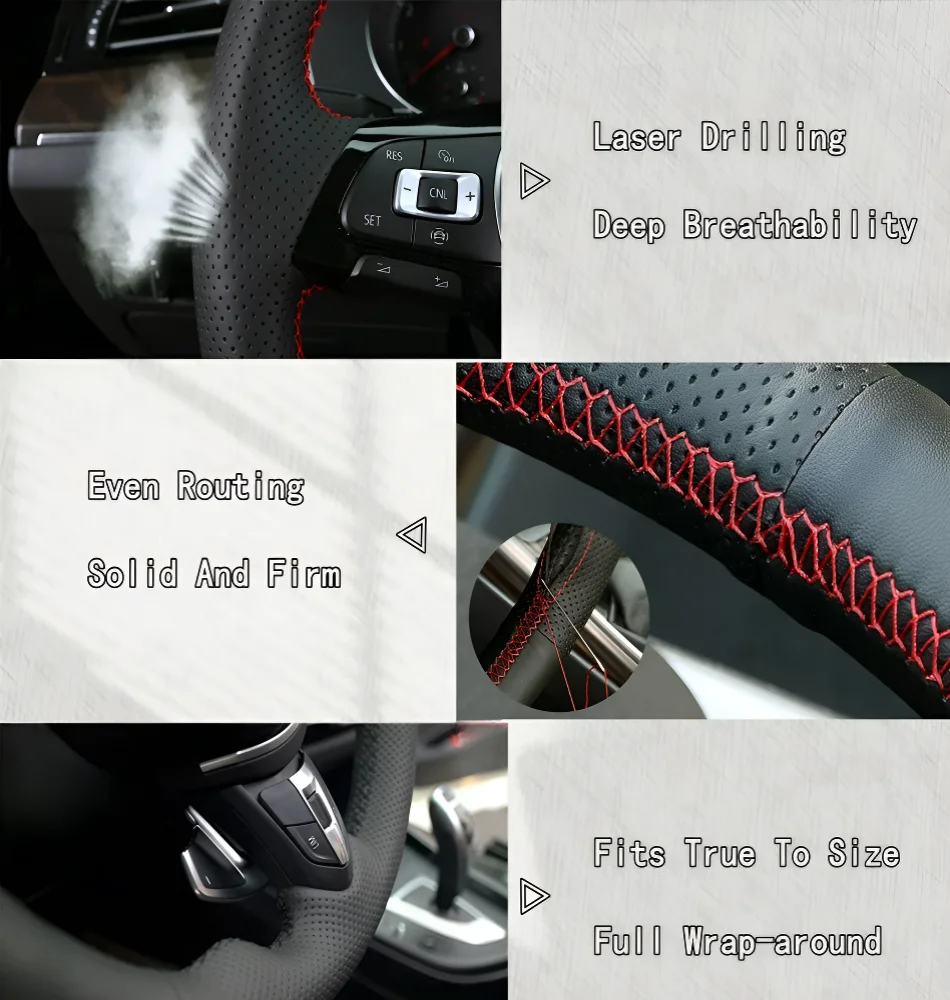 Für BYD Seagull 25 Modelle, handgenähter Lenkradbezug, leicht und atmungsaktiv, Vollabdeckungs-Modifikationsdesign – Detail 6